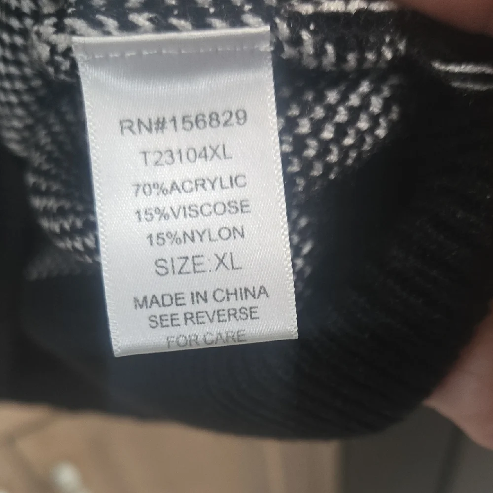 White Birch Black Sweater with White Star Pattern - Picture 3 of 5